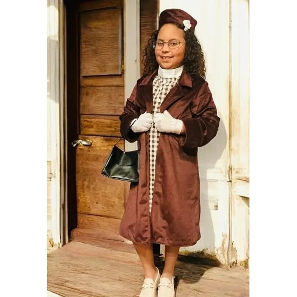 ReliBeauty Historical Figure Costume Girls Size 12- Rosa Parks Wax Museum NWT